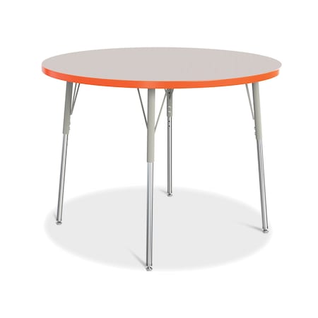 Jonti-Craft Berries Round Activity Table, 42 in. Diameter, A-height, Freckled Gray/Orange/Gray 6468JCA114